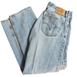 Levi's Men’s 505 Straight‎ Fit Light Blue Denim Wash Jeans Sz 34x32